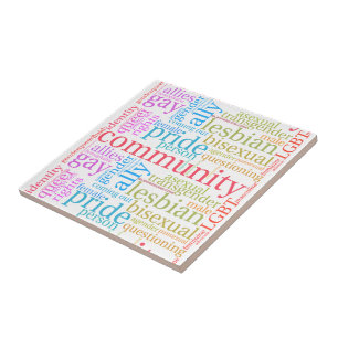 SlipperyJoe's regenboog LGBTQ+ gemeenschap woord w Tegeltje