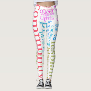 SlipperyJoe's regenboog LGBTQ+ gemeenschap woordwo Leggings