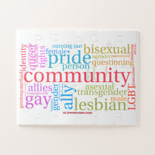 SlipperyJoe's regenboog LGBTQ+ gemeenschap woordwo Legpuzzel