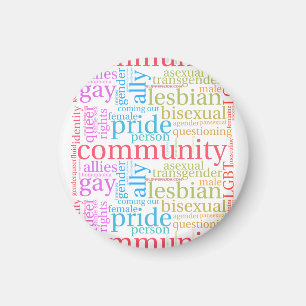 SlipperyJoe's regenboog LGBTQ+ gemeenschap woordwo Magneet