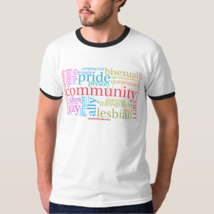 SlipperyJoe's regenboog LGBTQ+ gemeenschap woordwo T-shirt
