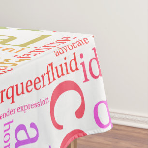 SlipperyJoe's regenboog LGBTQ+ gemeenschap woordwo Tafelkleed