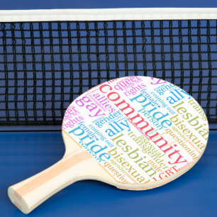 SlipperyJoe's regenboog LGBTQ+ gemeenschap woordwo Tafeltennisbatje