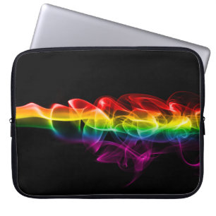 SlipperyJoe's Regenboog rook damp golvende regenbo Laptop Sleeve