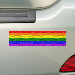 SlipperyJoe's regenboog trots kleuren glanzende vl Bumpersticker