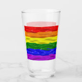 SlipperyJoe's regenboog trots kleuren glanzende vl Glas (Achterkant)