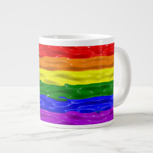 SlipperyJoe's regenboog trots kleuren glanzende vl Grote Koffiekop