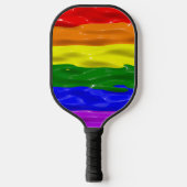 SlipperyJoe's regenboog trots kleuren glanzende vl Pickleball Paddle (Voorkant)