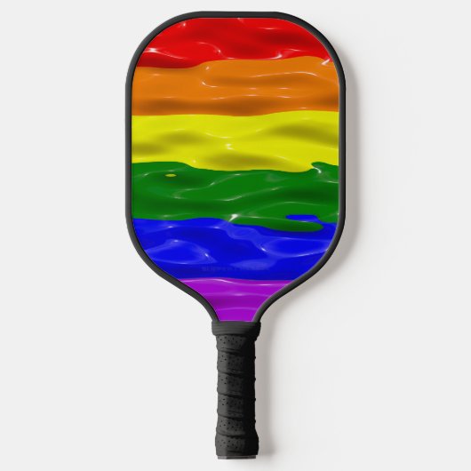 SlipperyJoe's regenboog trots kleuren glanzende vl Pickleball Paddle (Voorkant)