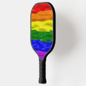 SlipperyJoe's regenboog trots kleuren glanzende vl Pickleball Paddle (Links)