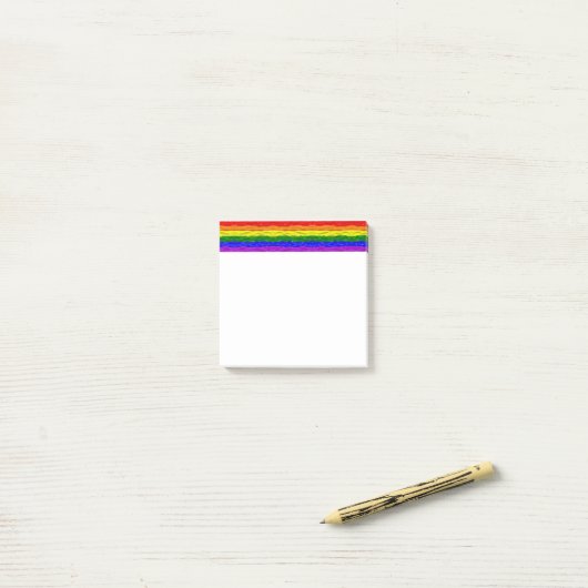SlipperyJoe's regenboog trots kleuren glanzende vl Post-it® Notes (Op bureau)