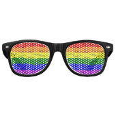SlipperyJoe's regenboog trots kleuren glanzende vl Retro Zonnebril (Voorkant)