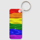 SlipperyJoe's regenboog trots kleuren glanzende vl Sleutelhanger (Achterkant)