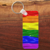 SlipperyJoe's regenboog trots kleuren glanzende vl Sleutelhanger (Voorkant)