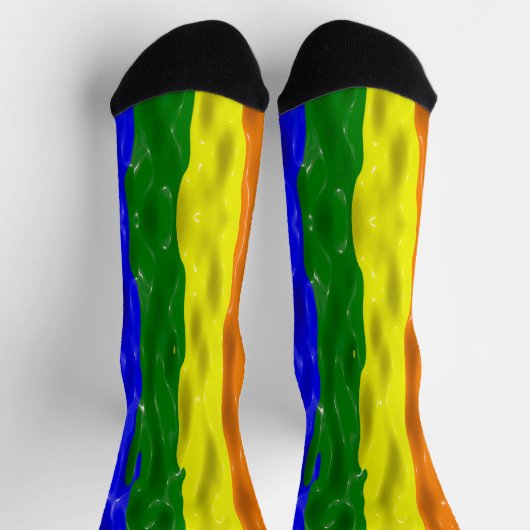 SlipperyJoe's regenboog trots kleuren glanzende vl Sokken (Top)