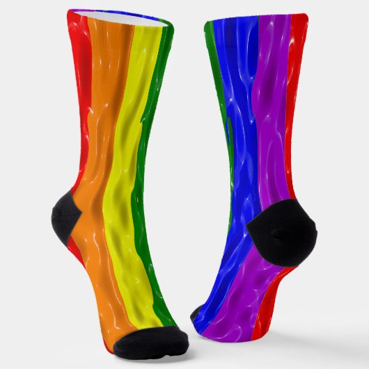 SlipperyJoe's regenboog trots kleuren glanzende vl Sokken (Gebogen)