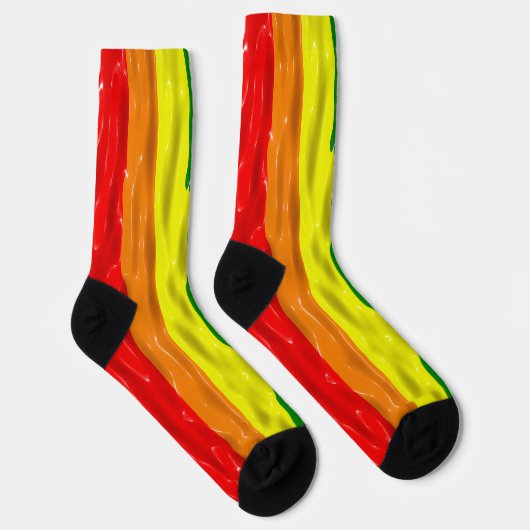 SlipperyJoe's regenboog trots kleuren glanzende vl Sokken (Rechts)