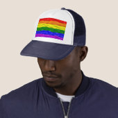 SlipperyJoe's regenboog trots kleuren glanzende vl Trucker Pet (In situ)