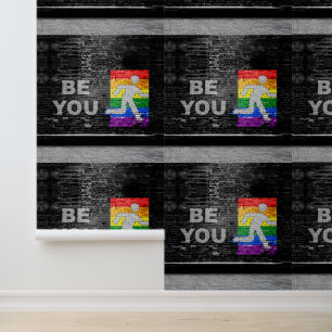 SlipperyJoe's regenboog trots kleurenpaneel stadss Behang