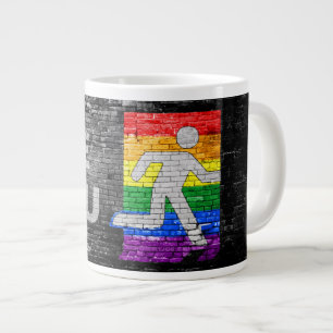 SlipperyJoe's regenboog trots kleurenpaneel stadss Grote Koffiekop