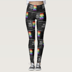 SlipperyJoe's regenboog trots kleurenpaneel stadss Leggings