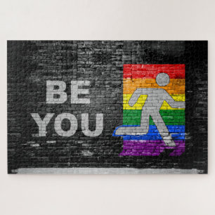 SlipperyJoe's regenboog trots kleurenpaneel stadss Legpuzzel