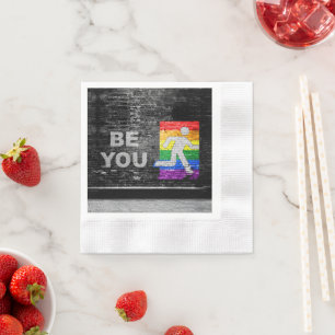 SlipperyJoe's regenboog trots kleurenpaneel stadss Servet