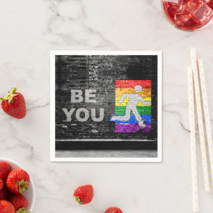 SlipperyJoe's regenboog trots kleurenpaneel stadss Servet