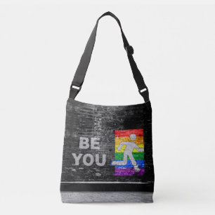 SlipperyJoe's regenboog trots kleurenpaneel stedel Crossbody Tas