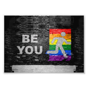 SlipperyJoe's regenboog trots kleurenpaneel stedel Foto Afdruk