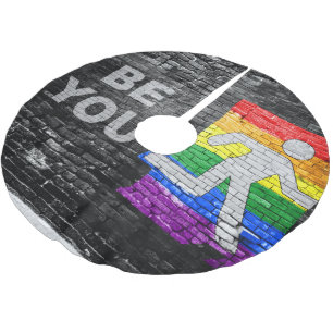 SlipperyJoe's regenboog trots kleurenpaneel stedel Kerstboom Rok