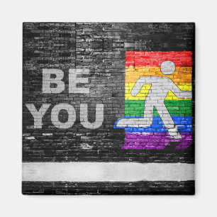 SlipperyJoe's regenboog trots kleurenpaneel stedel Magneet