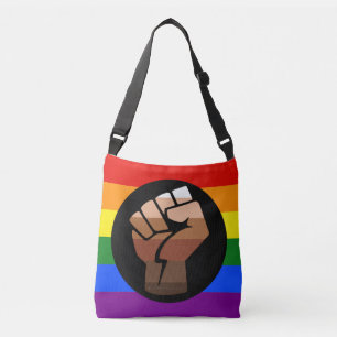 SlipperyJoe's regenboogkleuren gebalde vuist Crossbody Tas