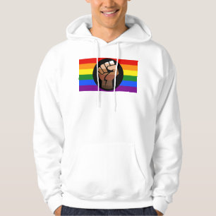 SlipperyJoe's regenboogkleuren gebalde vuist Hoodie