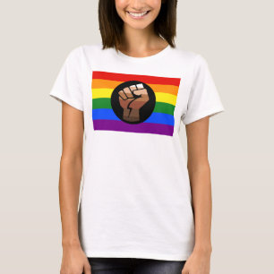 SlipperyJoe's regenboogkleuren gebalde vuist T-shirt