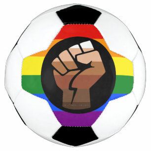 SlipperyJoe's regenboogkleuren vlag gebalde vuist Voetbal