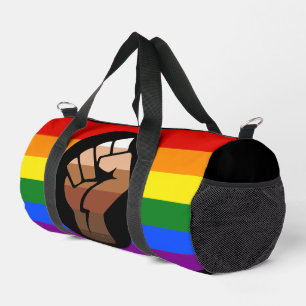 SlipperyJoe's regenboogkleuren vlag opgeheven vuis Plunjezak