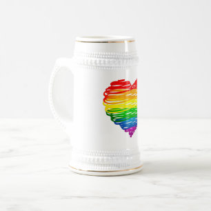 SlipperyJoe's regenboogkleurige hart gekrabbelde w Bierpul