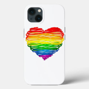 SlipperyJoe's regenboogkleurige hart gekrabbelde w Case-Mate iPhone Case