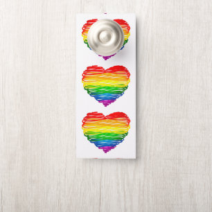 SlipperyJoe's regenboogkleurige hart gekrabbelde w Deurhanger