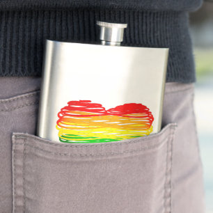 SlipperyJoe's regenboogkleurige hart gekrabbelde w Flacon