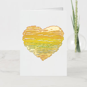 SlipperyJoe's regenboogkleurige hart gekrabbelde w Folie Wenskaart