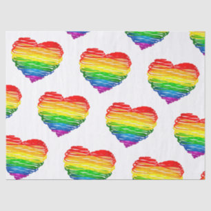 SlipperyJoe's regenboogkleurige hart gekrabbelde w Tissuepapier