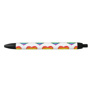 SlipperyJoe's regenboogkleurige hart gekrabbelde w Zwarte Inkt Pen