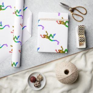 SlipperyJoe's regenboogkleurige kikker weergegeven Cadeaupapier