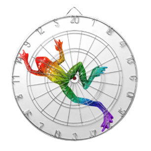 SlipperyJoe's regenboogkleurige kikker weergegeven Dartbord