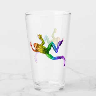 SlipperyJoe's regenboogkleurige kikker weergegeven Glas