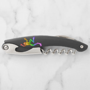 SlipperyJoe's regenboogkleurige kikker weergegeven Kurkentrekker