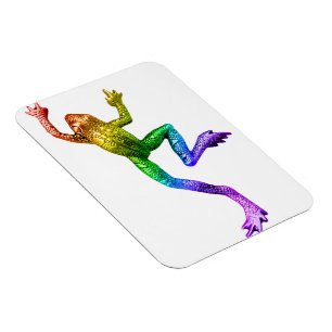 SlipperyJoe's regenboogkleurige kikker weergegeven Magneet