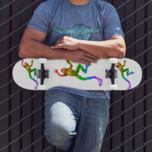 SlipperyJoe's regenboogkleurige kikker weergegeven Persoonlijk Skateboard